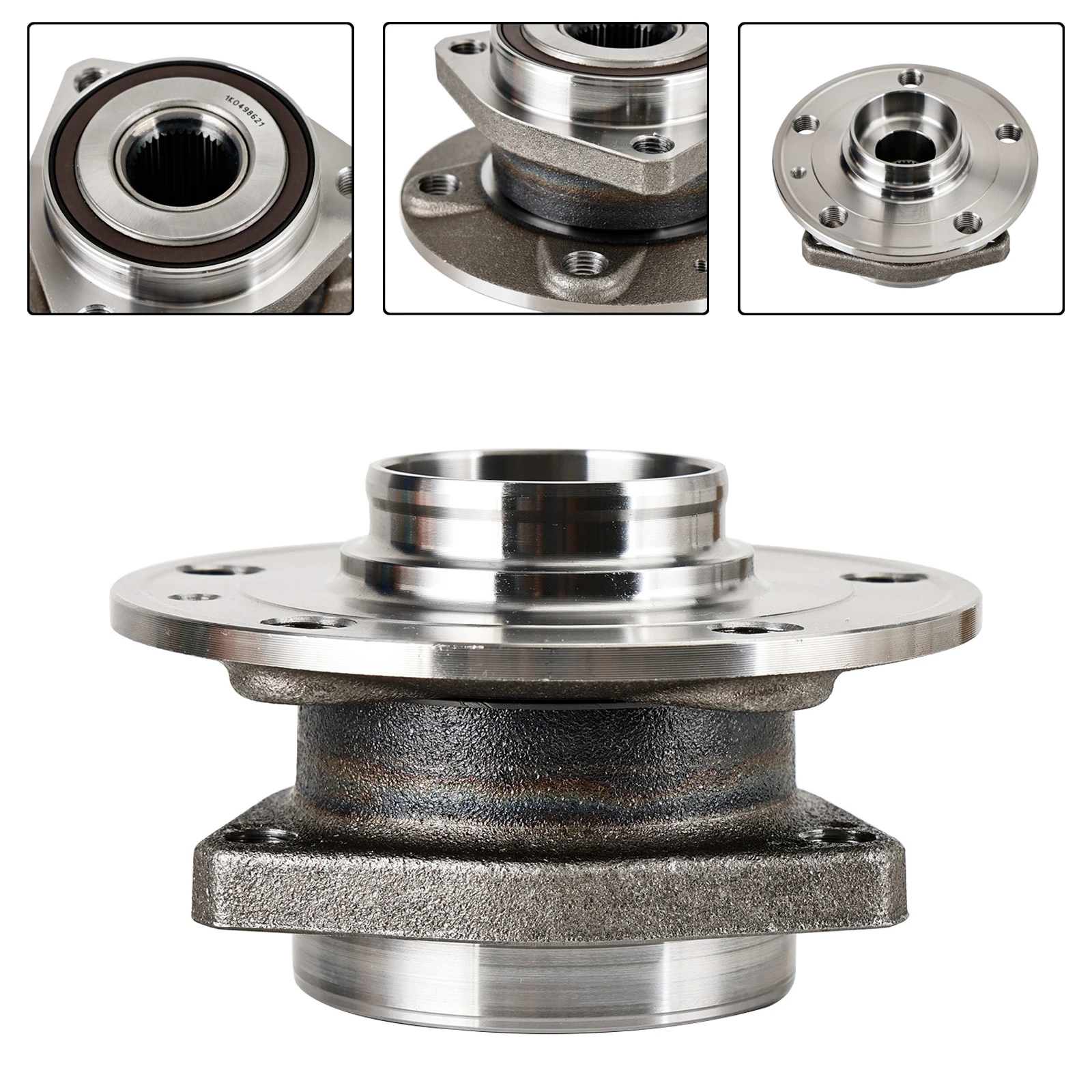 Artudatech Front Wheel Bearing Hub w/3 Holes 1K0498621 For Audi A3 VW Caddy MK3 Golf 5/6/7 Car Accessories