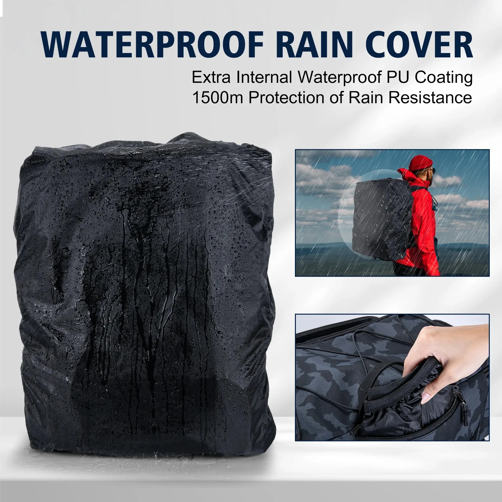 Goture Outdooor Fishing Storage Bag Large Capacity Insulated Cooler Compartment Bag with Waterproof Rain Cover Bag for travel