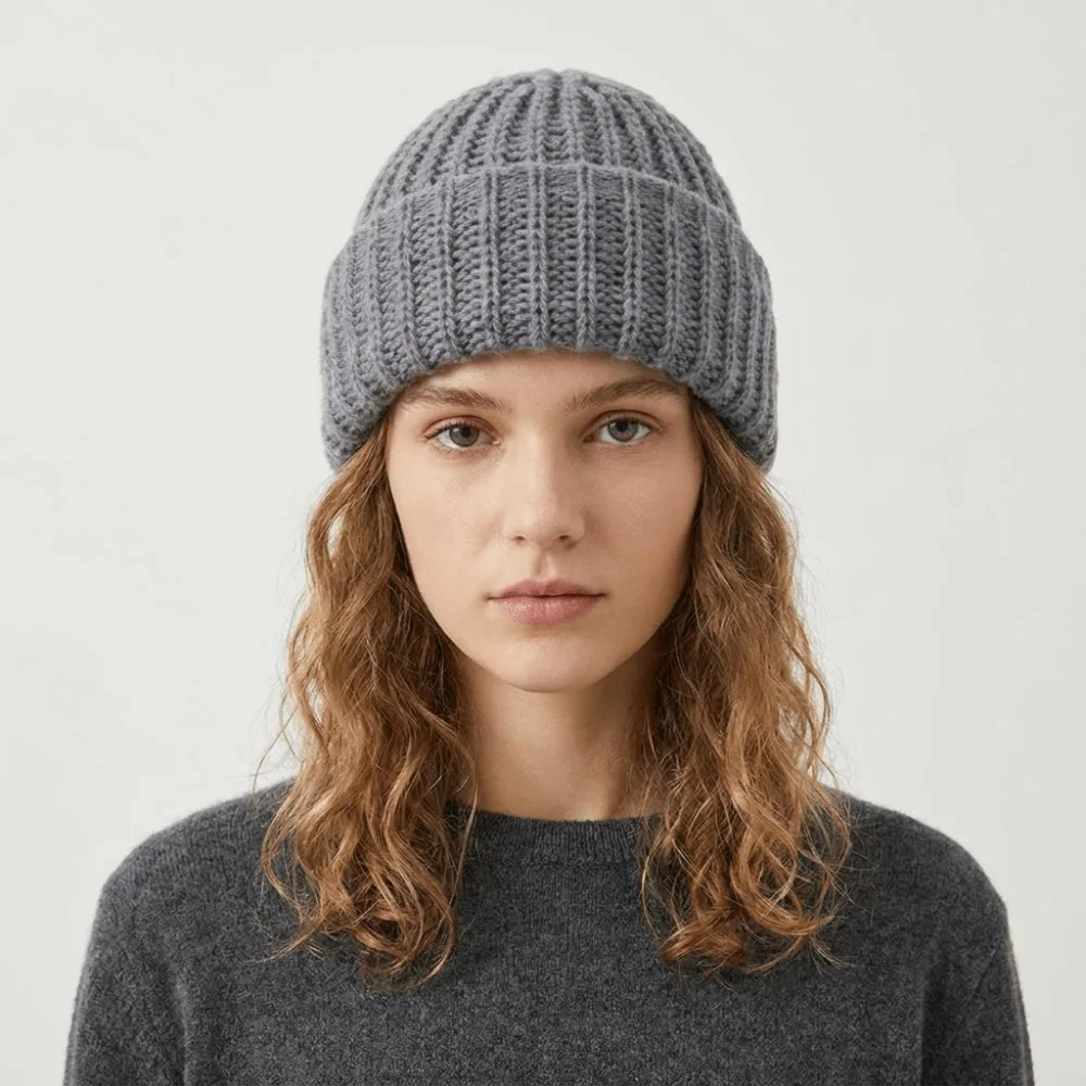 Einfarbige Winter-Sturmhaube Winddichter Nackenwärmer Vollgesichts-Pullover-Mütze Ohrenschutz-Mütze Ohrenklappen-Ski-Strickmaske – Detail 6