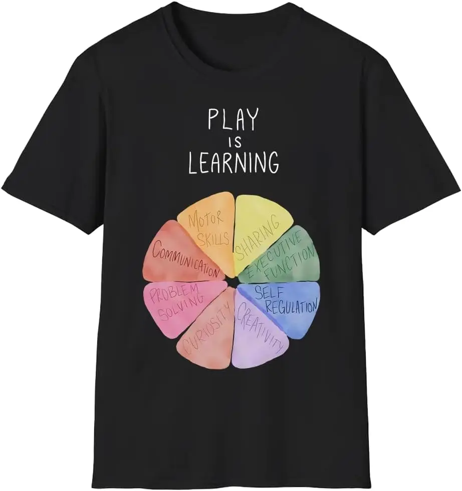 DarkJoy Play is Learning Teacher T-Shirt, Play is Learning Shirt, Teacher Life T-Shirt, Preschool Teacher Shirt