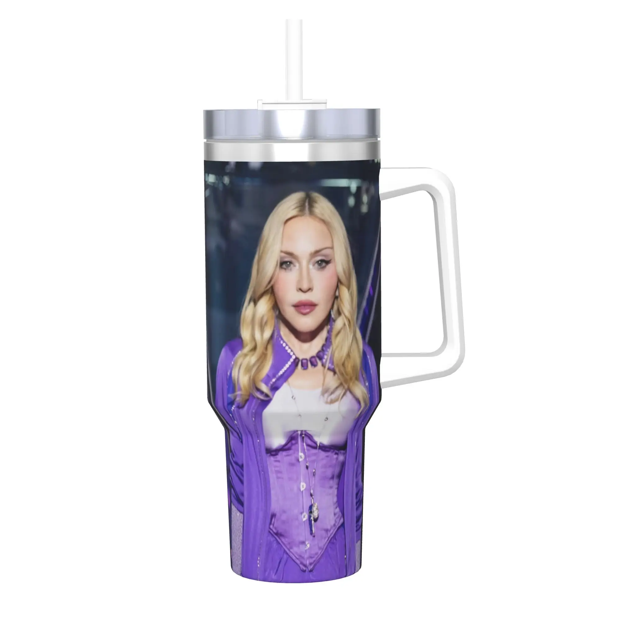 M-Madonnas Confessions II Tumbler With Straw  Stainless Steel Travel Mugs Double Wall Vacuum Insulated for Cold Or Hot 40oz