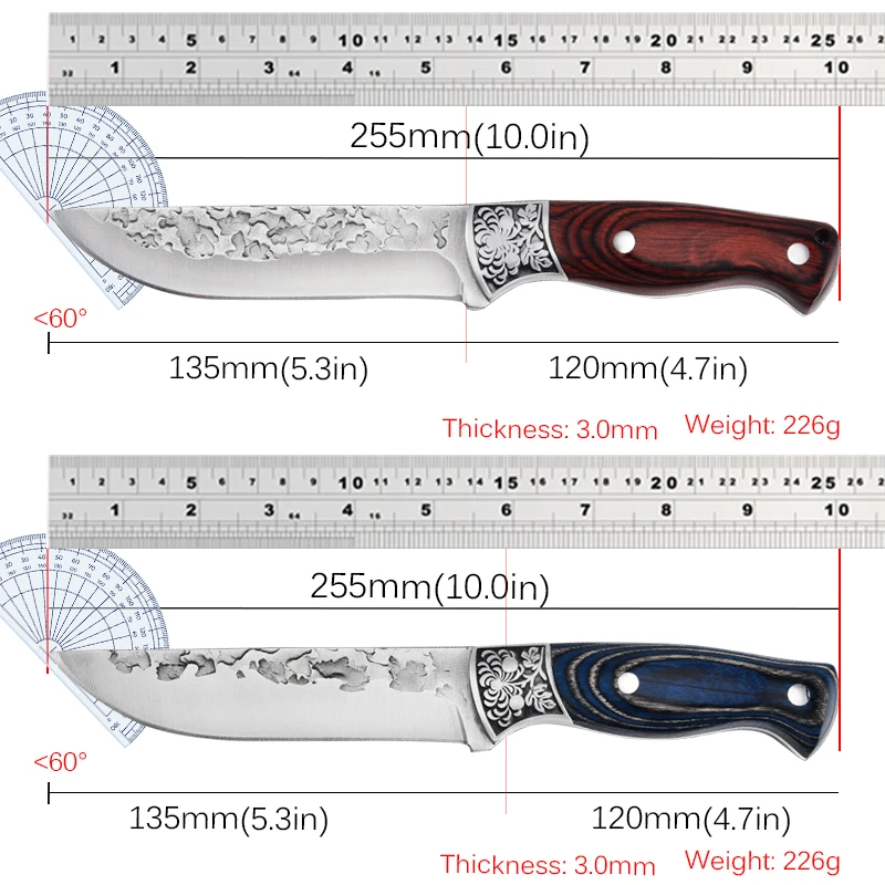 Kitchen Vegetable Slicing Knife Household Meat Cleaver Butcher's Boning Knife Mongolian Hand Meat Knife with Cover