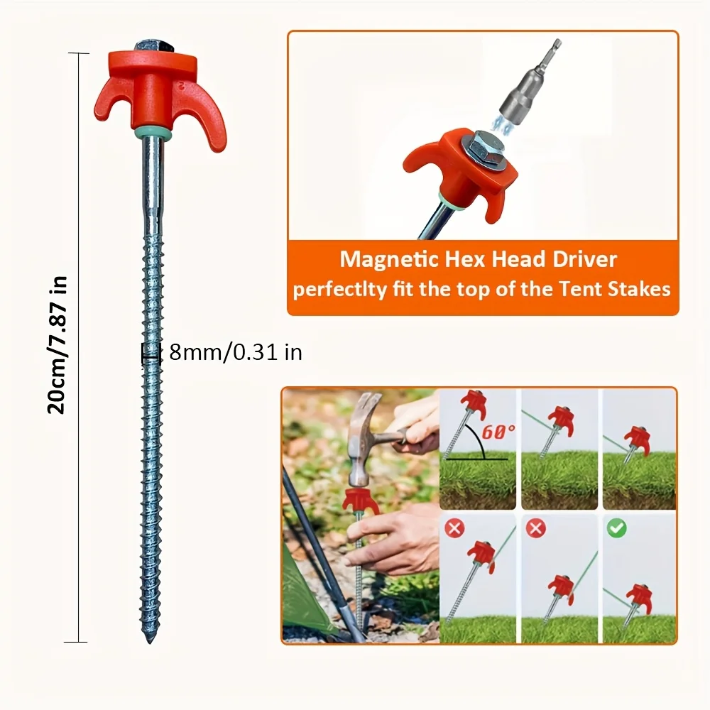 دوامة المسمار الثقيلة مع عرافة المقبس حصص المراسي الأرضية التخييم حصص خيمة الأرض مسمار المسمار في أوتاد خيمة التخييم