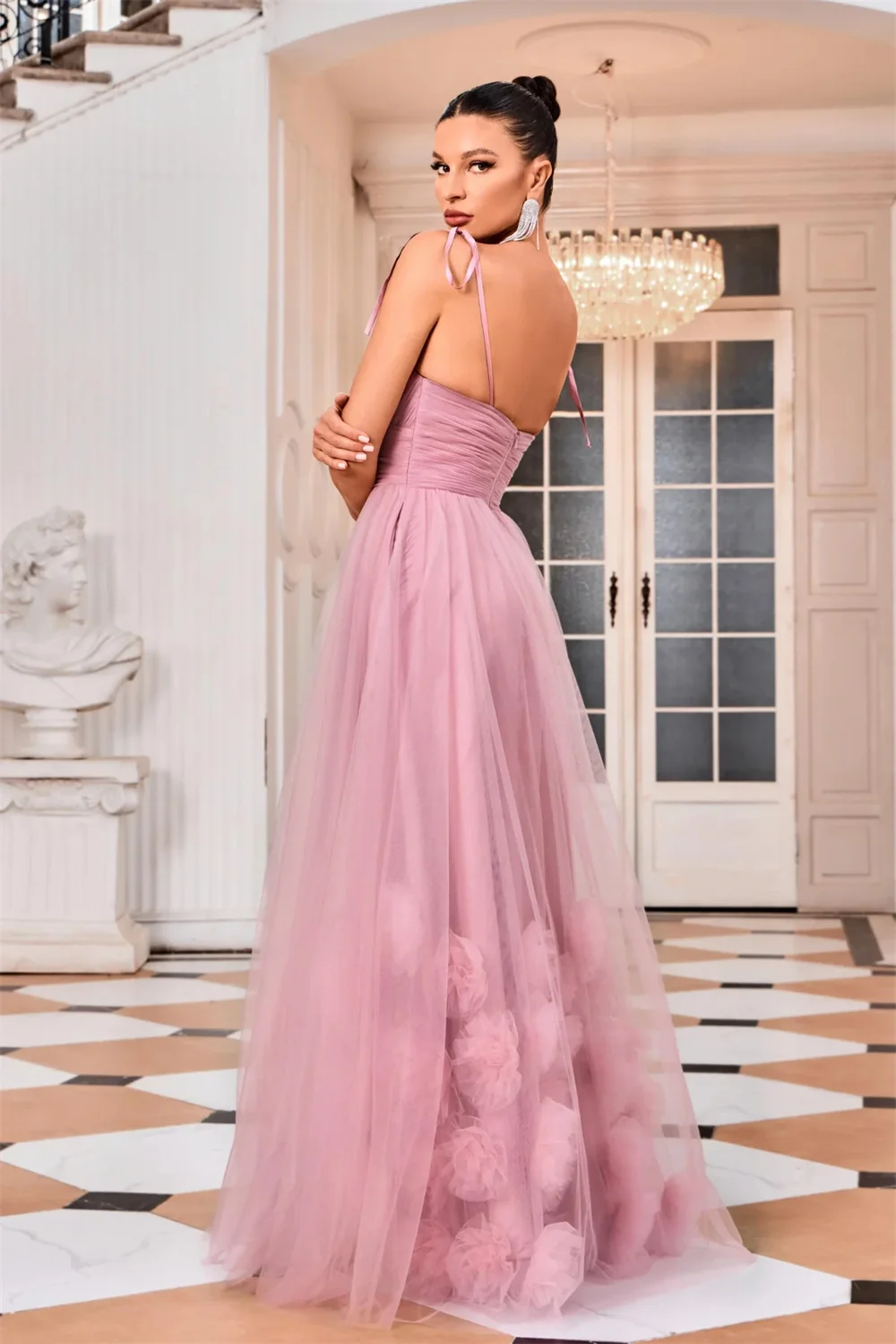 Annie Pink Prom Dresses Luxury Handmade Tulle occasioni speciali abiti da sera per donna abito da cerimonia nuziale formale Robes De Soirée