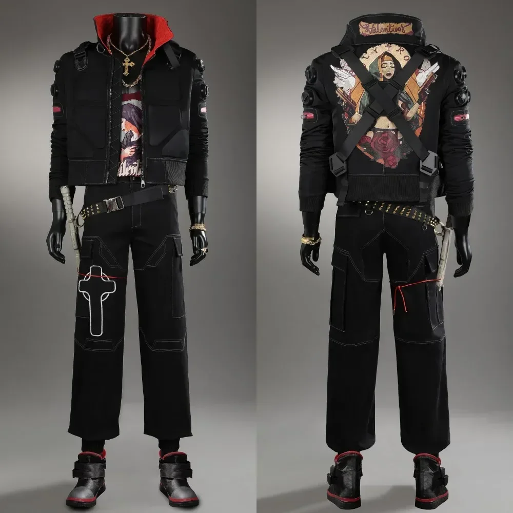 Punk 2077 Jackie Cosplay Costume Leather Jacket Jackie Welles Coat Shirt Pants Outfit and Individual Items Are Sold Custom Size