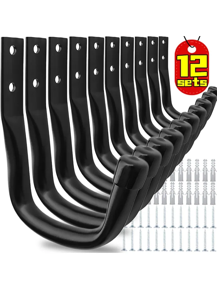 AliExpress NONE 12/2x Heavy Duty Metal Garage Storage Hooks Wall Mounted J Hanger Hooks Utility Hanging Hook for Cycling Bike Garden Accessories