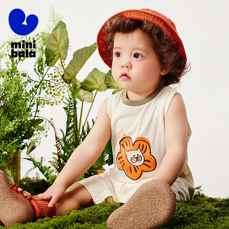 

Mini Bala Sleeveless Romper Baby Unisex Cotton Soft Bodysuit Casual Playwear