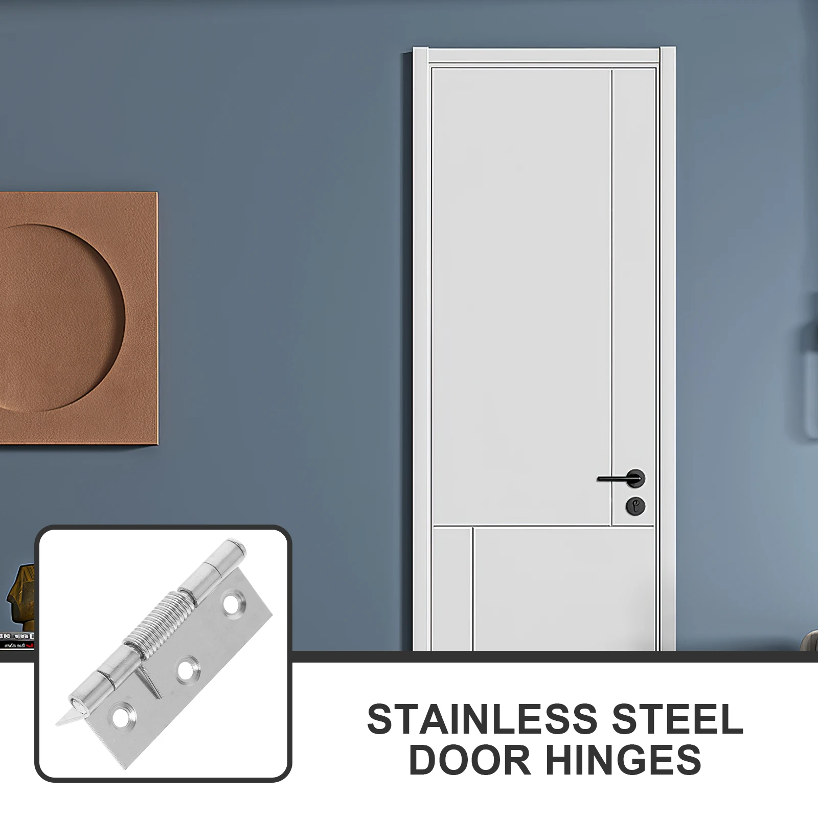 

8pcs Automatic Self Closing Hinge 3 Inch Stainless Steel Door Spring Hinge Kitchen Cabinet Furniture Wardrobe Closet Rebounding