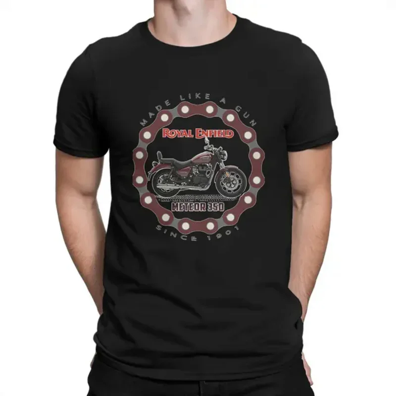 Royal Enfields Meteor Motorrad T-Shirt für Männer eines der britischen Retro Motorräder Vintage Baumwolle T-Shirt T-Shirts