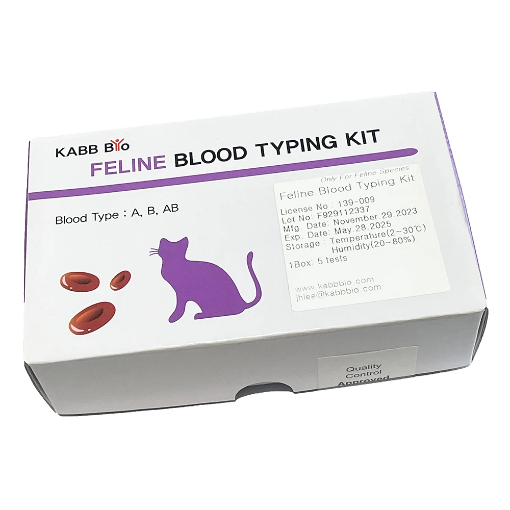 

Feline Pet Cat Blood Typing Kit 5 Tests Rapid Detection Card Reagent Tools For Mating Breeding Lab Supplies