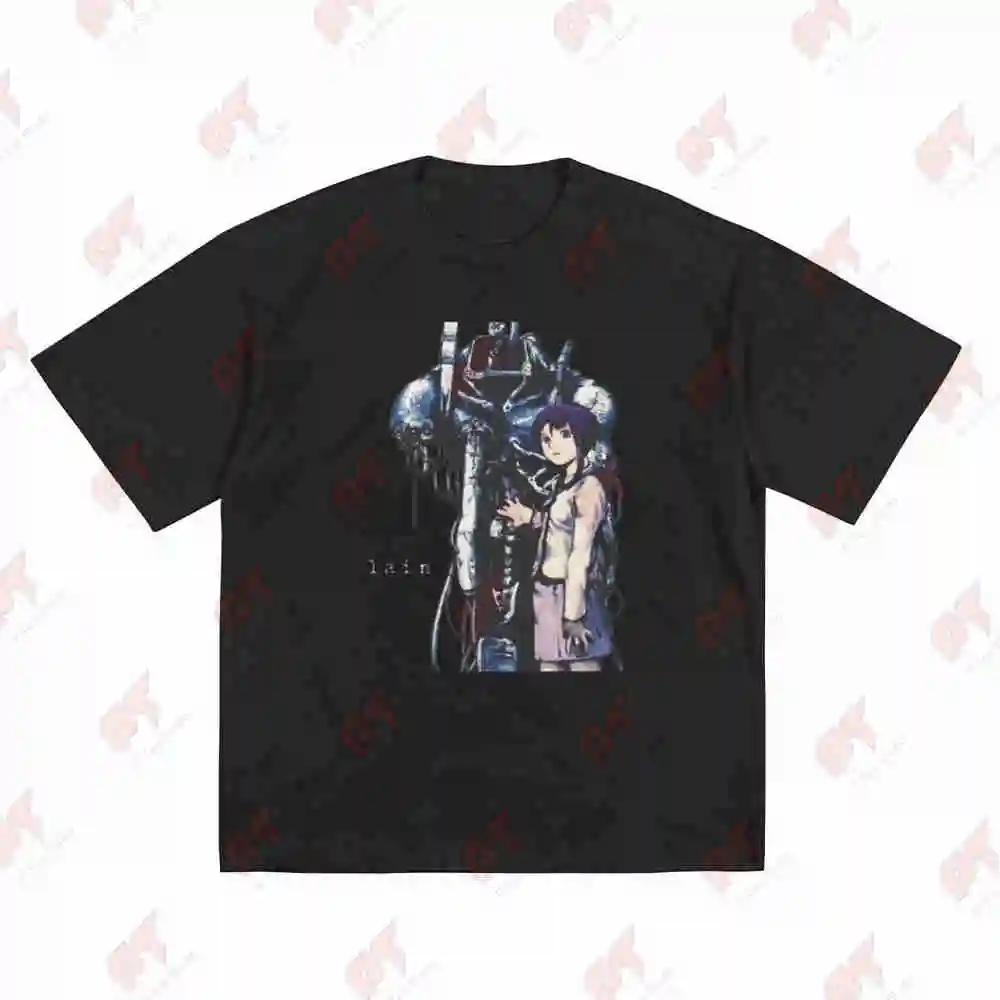 Serial Experiments Lain Anime Short Sleeve Tee 100% Cotton T-Shirt