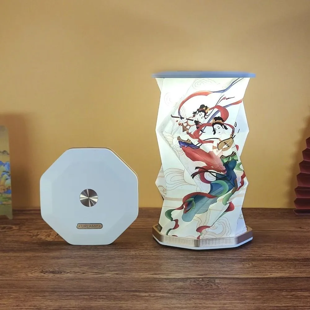 Holiday Ultra Thin Portable Desk Light Creative Cultural Dimmable Table Lamp LED Atmosphere Foldable Paper Latern Home