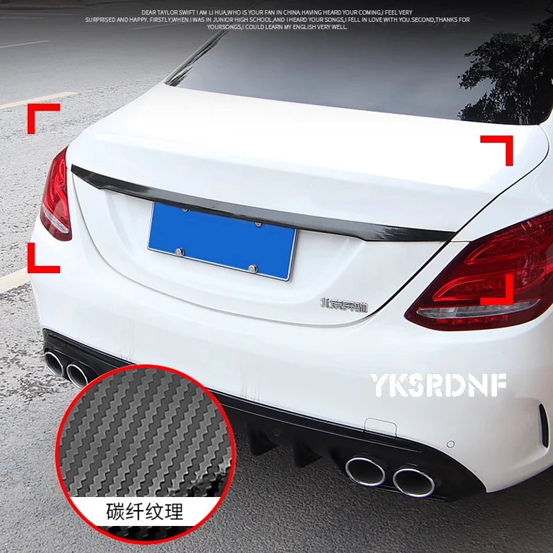 Beautify Steel Rear Tailgate Trunk Lid Cover Trim For 2015-19 2020 2021 Benz C-Class W205 Car Exterior Accessories