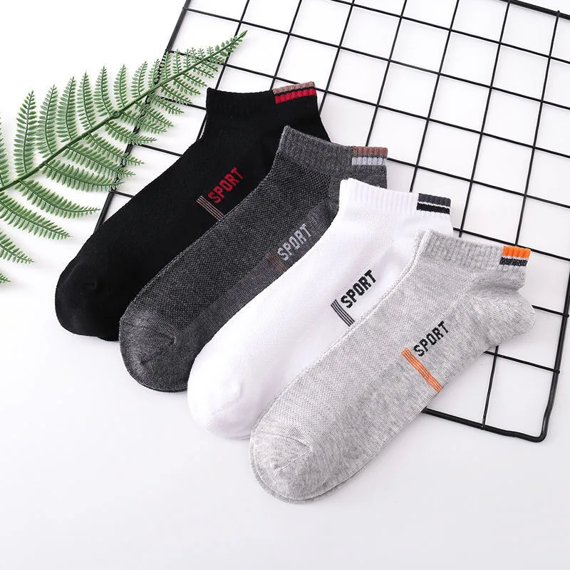 5/10 Pairs High Quality Casual Short Socks Deodorant Sweat-Absorbent Spring and Summer Boat Socks Men Sports Short Cotton Socks