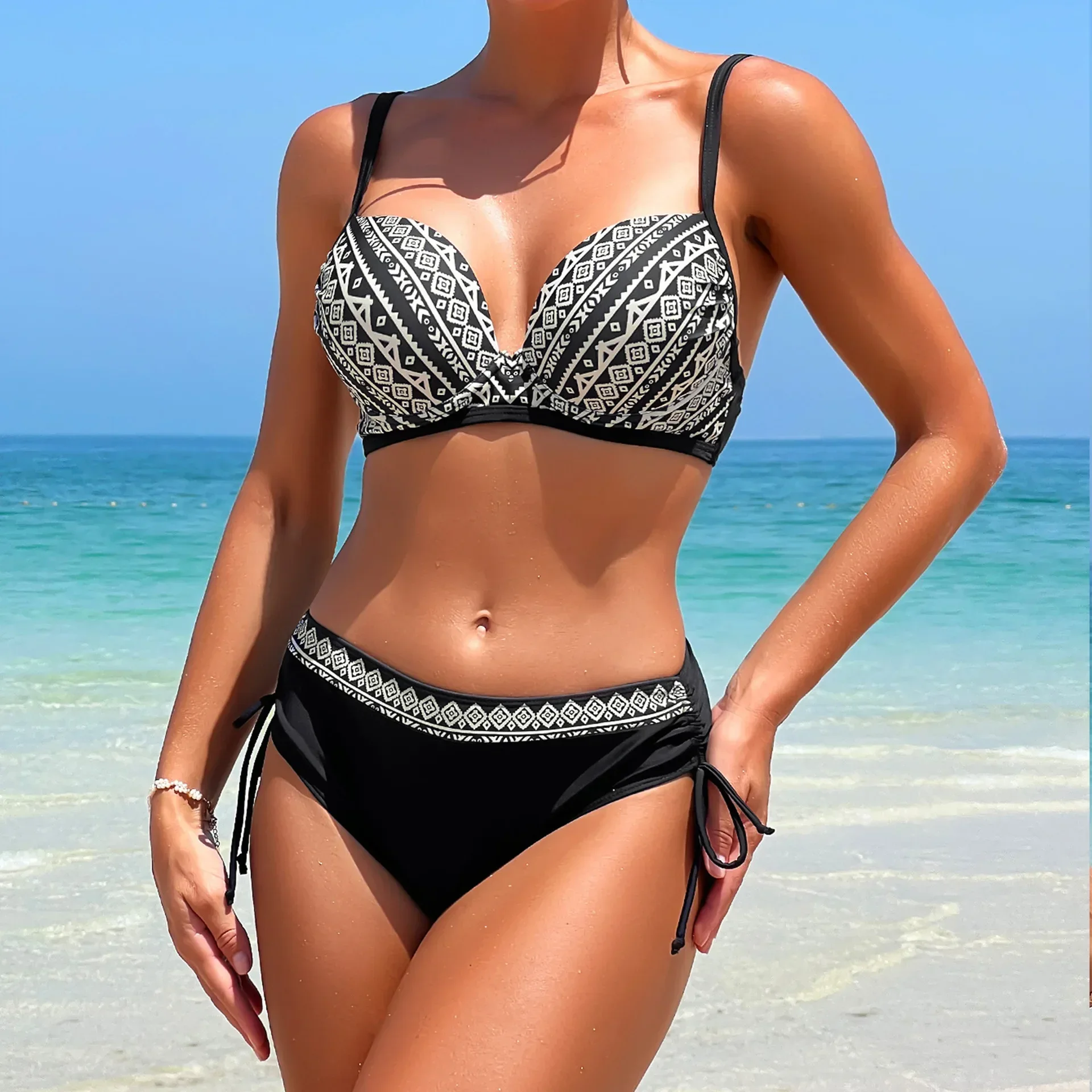 

Сексуальное бикини пуш-ап 2025 с принтом, купальник из двух предметов, женский купальник, женский бразильский комплект бикини, пляжная одежда, купальный костюм