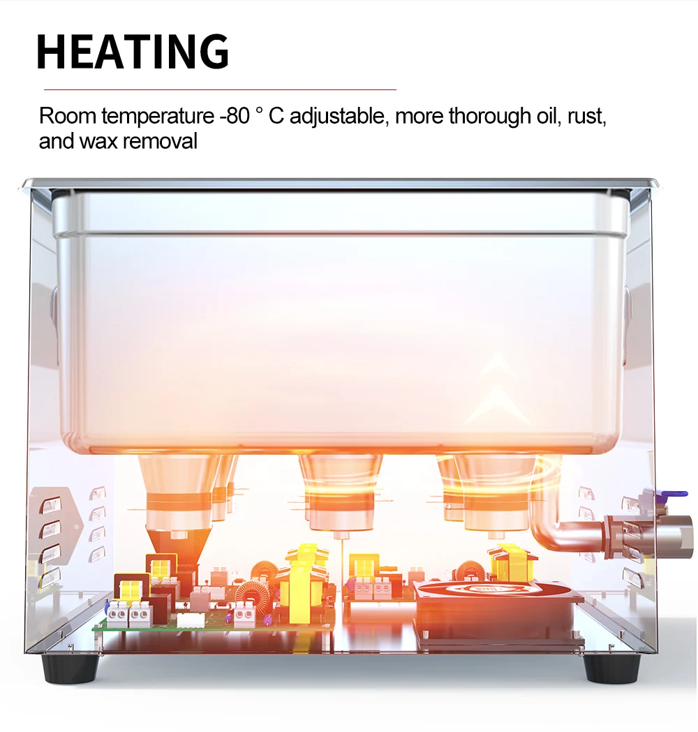 GRANBO Neuer Ultraschall-Container 40/68/80/100/120 kHz 800 W 7,9 Gal Labor-Automotorteile, chemische Industrie, Mehrzweckreinigung – Detail 11