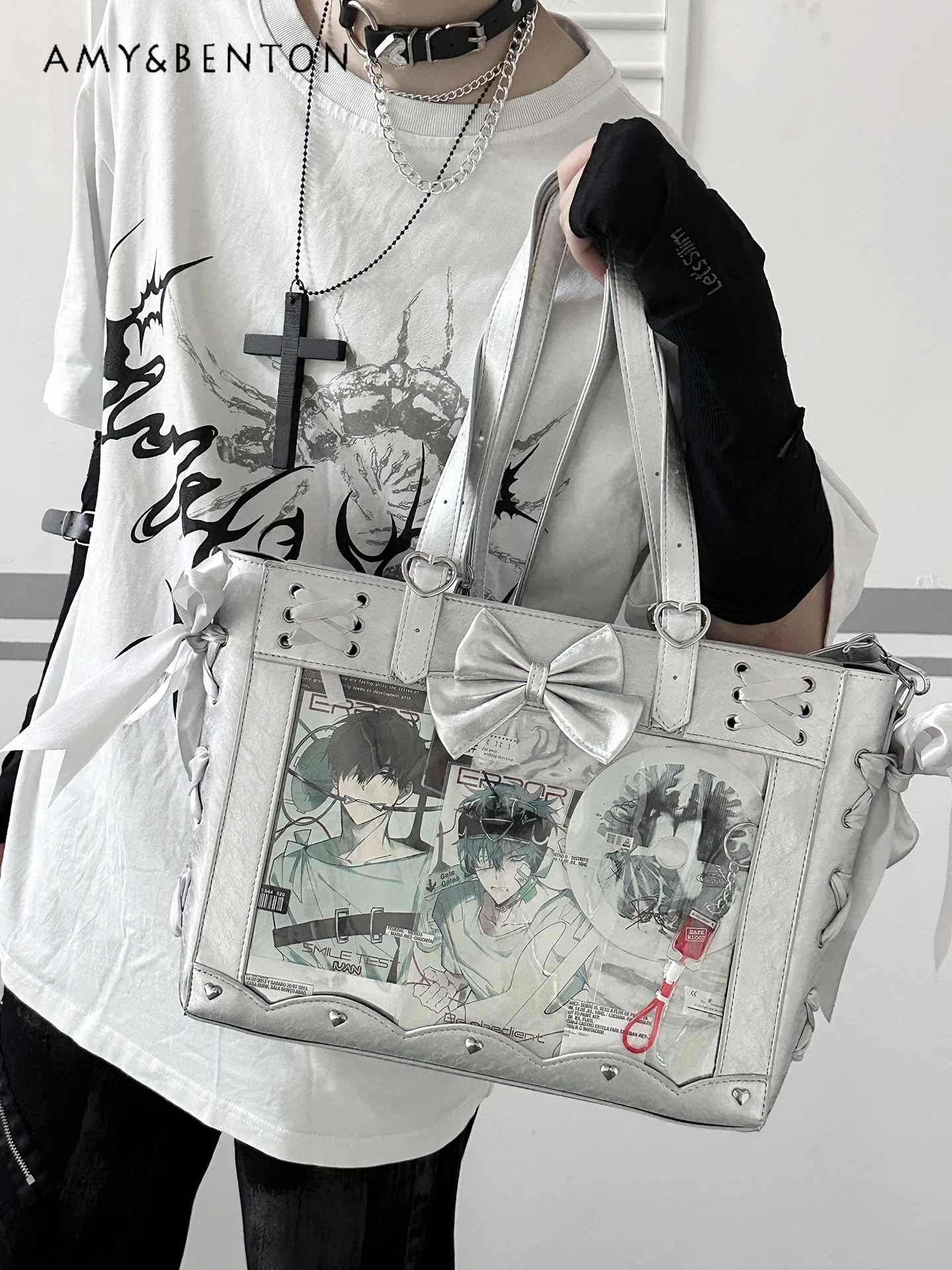 Original Subculture Punk Daily Shoulder Bag College Style Sweet Large Capacity Itabag Commuting Versatile Fashion Crossbody Bag