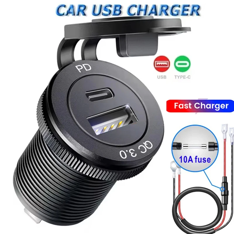 

Fast usb charger type c built-in car 12v automotive usb socket for audi 8l a8 r8 a6 a3 a4 a5 a6 a6 c5 accessories