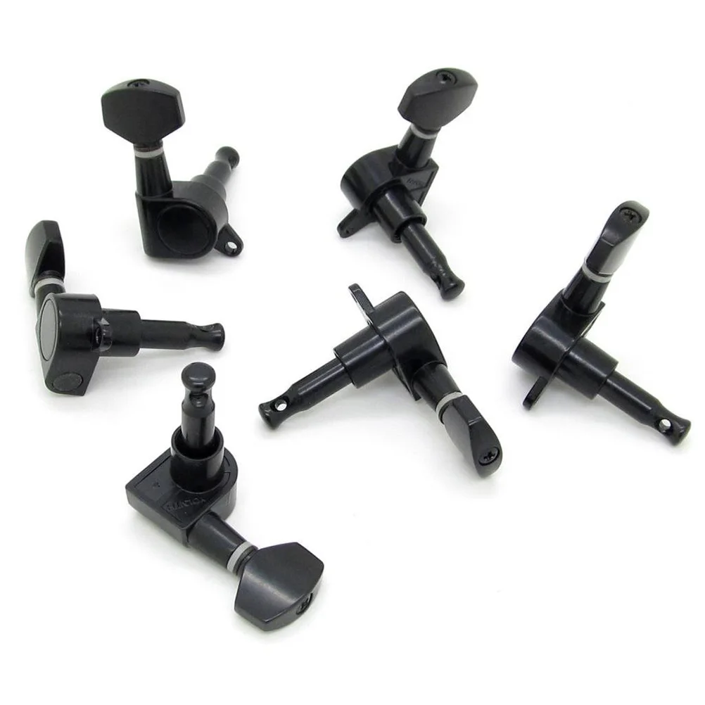 

Guitar String Keys Tuning Pegs for Right Handed Electric Or Acoustic Guitar 6R Black Steel String Tuners Lightweight Strong