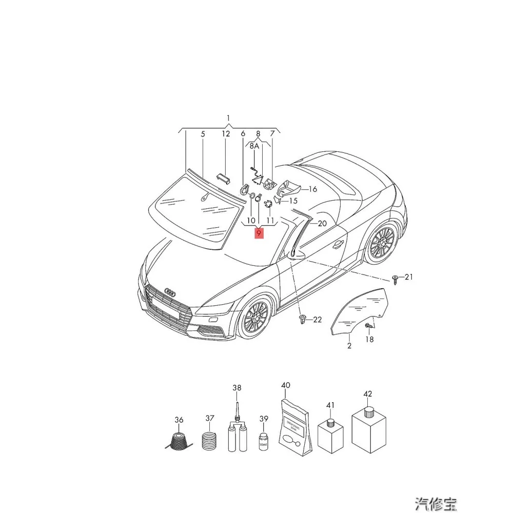 5 sztuk 8U095555 9C przednia szyba-deszczu wilgotność czujnik dla Audi A3 A6 A7 A8 Q3 TT VW Passat Golf 81A955547A 8U0955559 8U0955559B