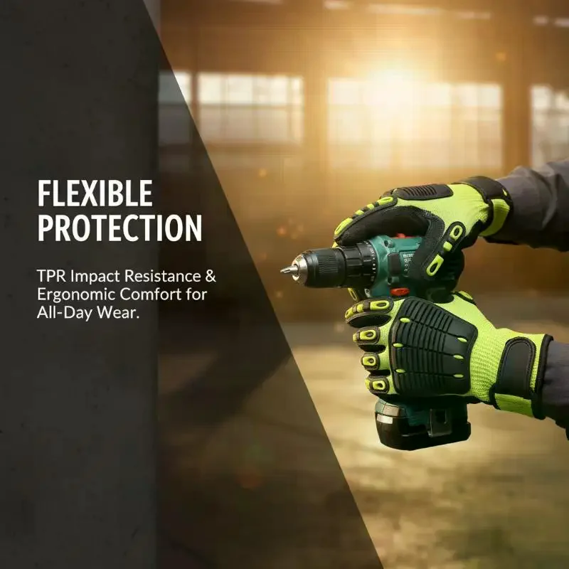Work Glove Impact - 절단 방지 안전 작업 장갑, 진동