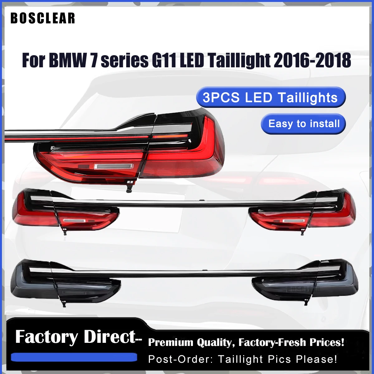 

Задний фонарь в сборе для BMW G11 серии 7, светодиодный задний фонарь 2016 2017 2018 730i 740i, задний противотуманный тормоз, задний фонарь указателя поворота, Plug & Play