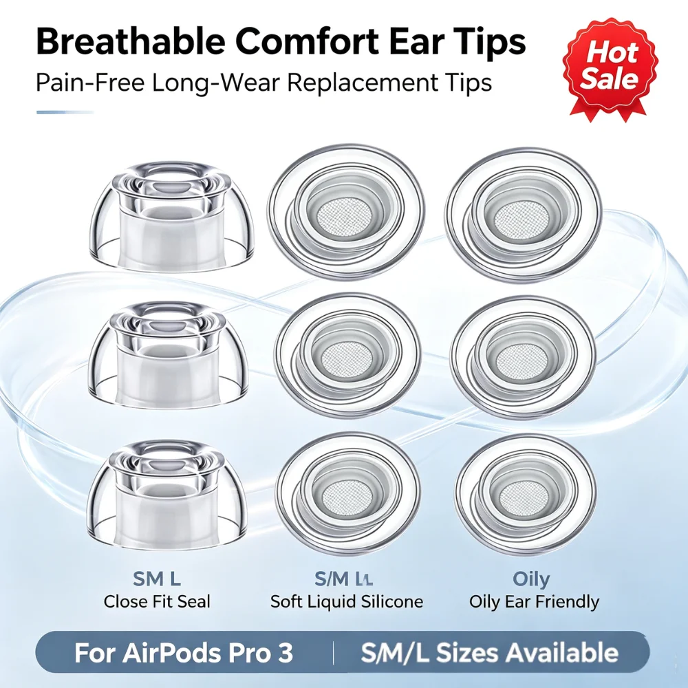 Embouts en silicone pour AirPods Pro 3, silicone liquide de qualité médicale, couvre-écouteurs, réduction du bruit, anti-poussière, capuchons de remplacement