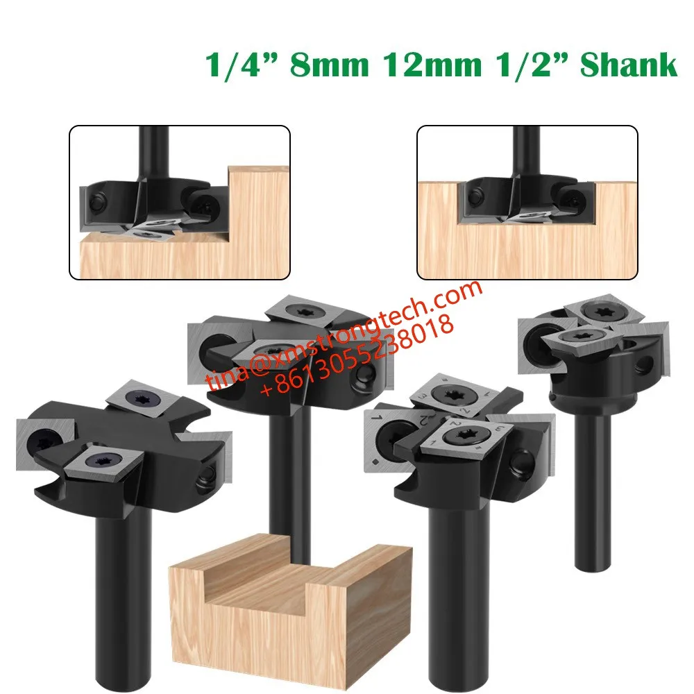 

LIVTER 4 Wings 6.35 8 Shank Removable Blade Woodworking Milling Cutter