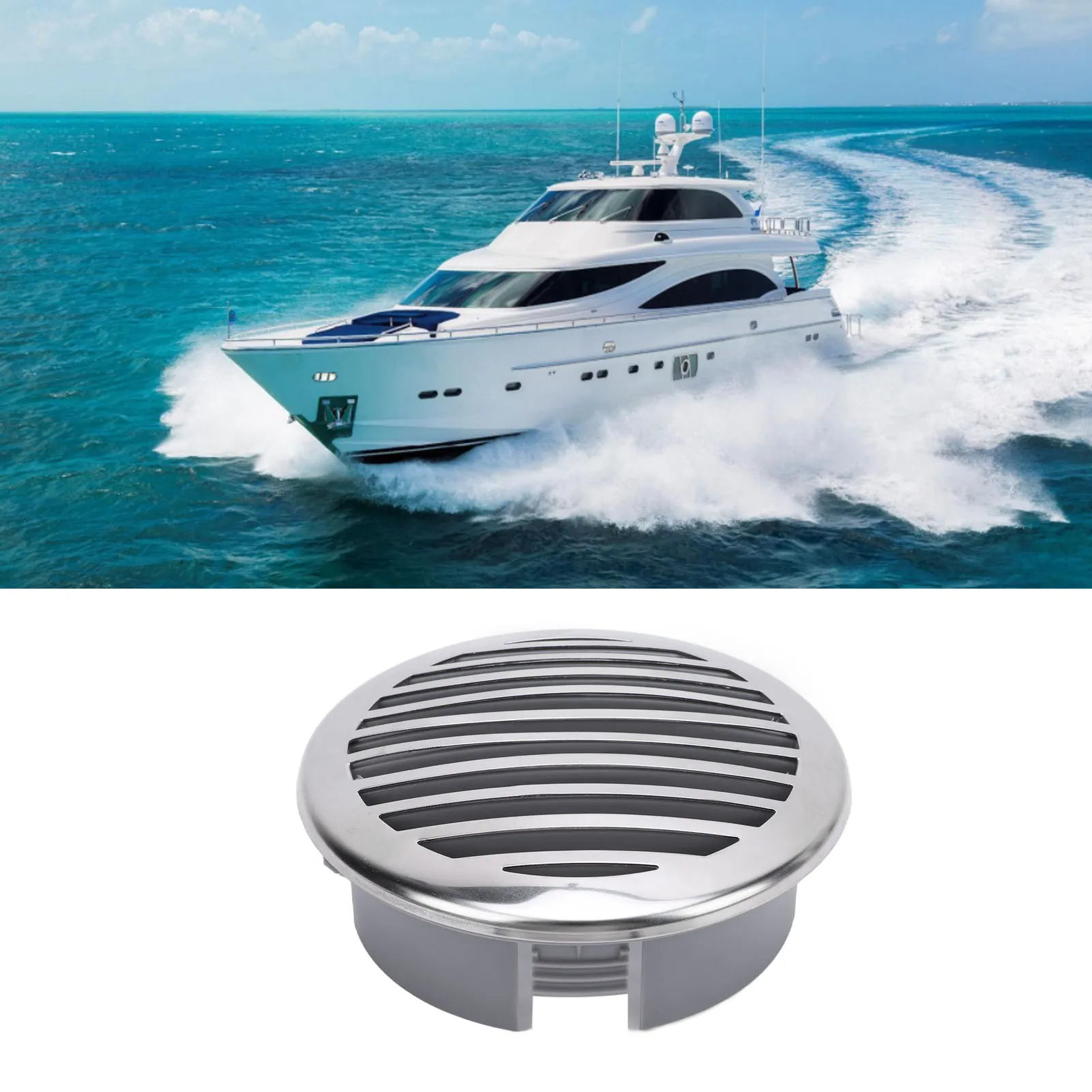 4PCS 4in Boats Airflow Vent Cover Enhanced Ventilation 316 Stainless Steel Decorative Marine Vent Cover for RV Yacht Marine