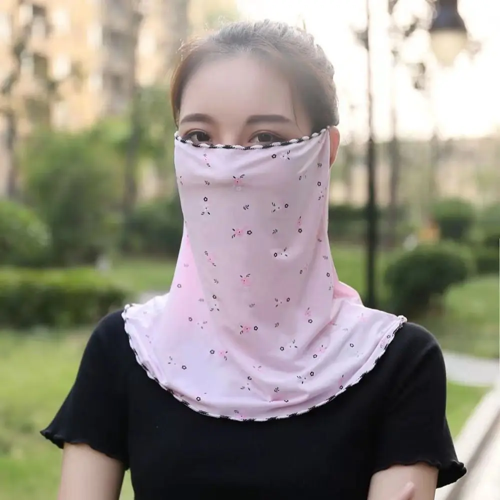 Sun Protection Face Cover UV Protection Face Scarves Womne Neckline Mask Summer Sunscreen Mask Face Gini Mask Driving Face Mask