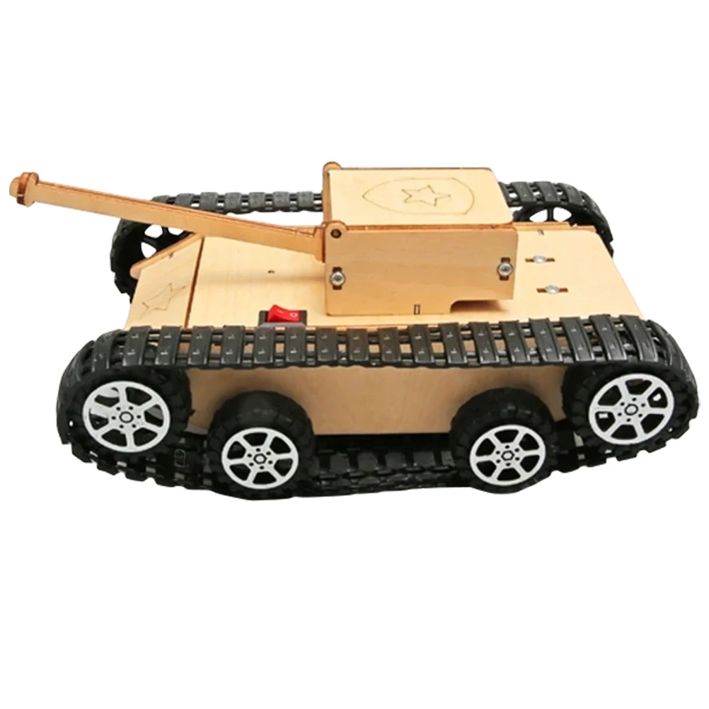 DIY Montage Auto Spielzeug Modell Kits Jungen Gebäude Puzzle Pädagogisches Elektrische Tank Spielset Spielzeug Kinder STEM Kunststoff Holz Blöcke