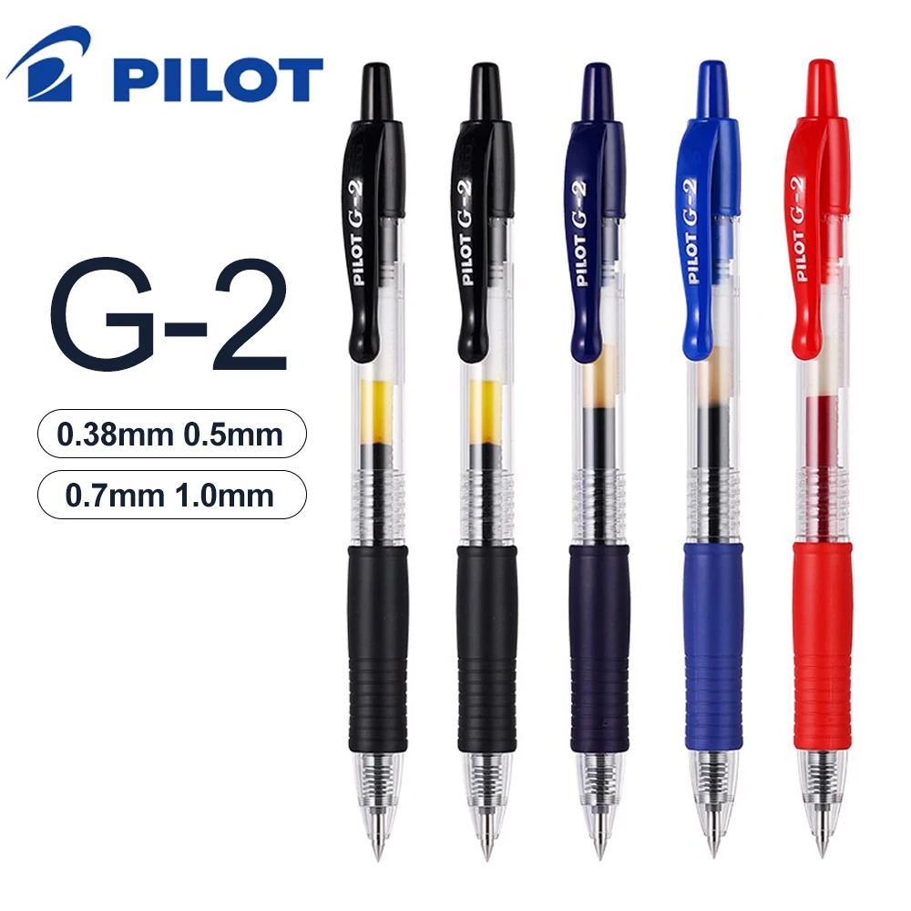 1pcs Pilot G2 Gel Pen 0.38/0.5/0.7/1.0mm Ballpoint Pen for Writing Large Capacity Kawaii School Supplies Japanese Stationery