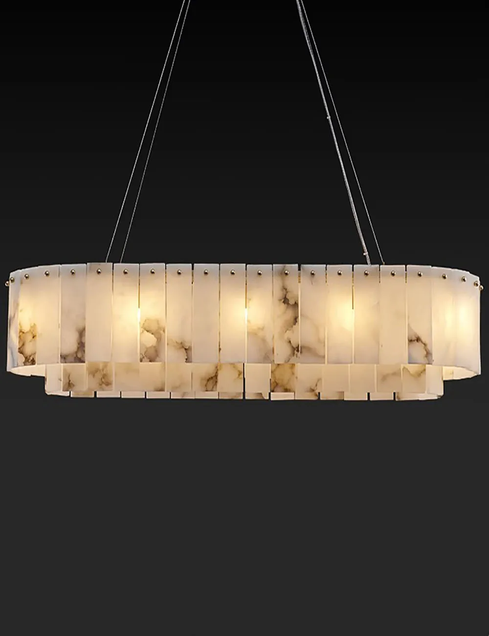 2 Layer Marble Series LED Hanging Lamps Chandelier