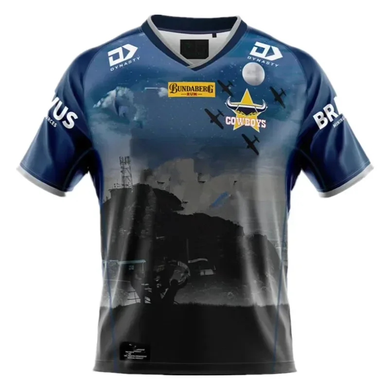 

2022 North Queensland Cowboys Defence Rugby Jersey - Men's Size:S-5XL（Print Custom Name Number）