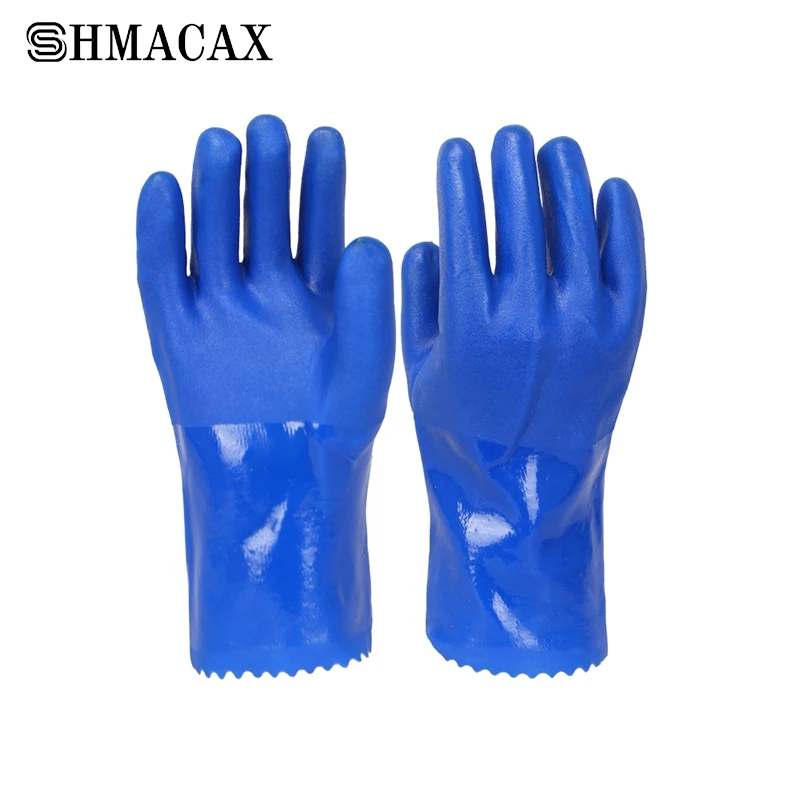 PVC Industrial Rubber Gloves Anti Slip Thickening Anti Corrosion Chemical Wear-resistant Waterproof Labor Protection Gloves