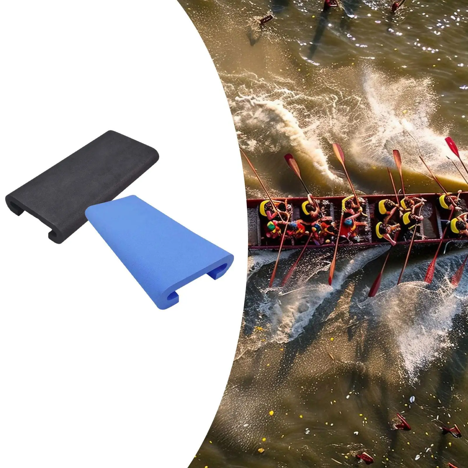 2Pcs EVA Dragon Boat Seat Pad Non Slip Kayak Seat Mat Lightweight Comfortable U Shape for Rowing Outdoor Camping Replacement