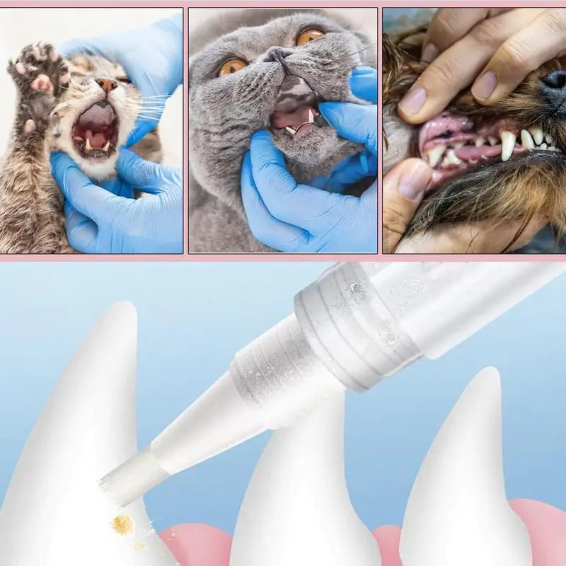 Dog Stain Remover Dog Teeth Cleaning Pen Teeth Cleaner Tool Pet Toothbrush Toothpaste For Tooth Whiten Cleaning