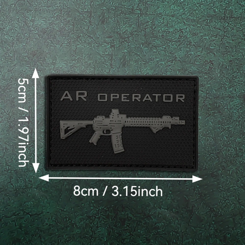 سلاح بندقية Ak مادة PVC ملصق شارة مورالي من المطاط الناعم مع تأثير مضيء، مناسب للقبعات والملابس وحقائب الظهر والسترات - ملصق رقعة مطرز #2