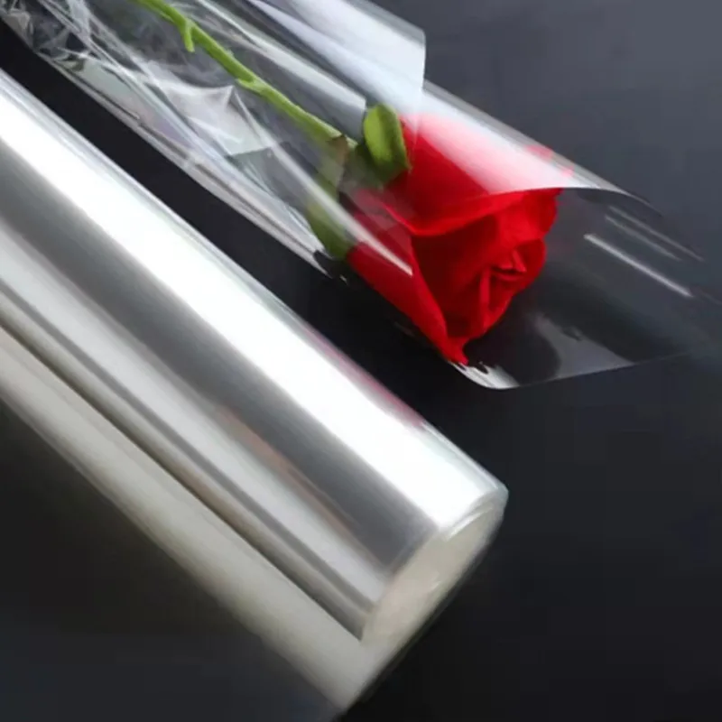 Rotolo di involucro di Cellophane trasparente per cestini di Bouquet di fiori regalo che avvolgono artigianato artistico carta da imballaggio in Cellophane per l'imballaggio di fiori