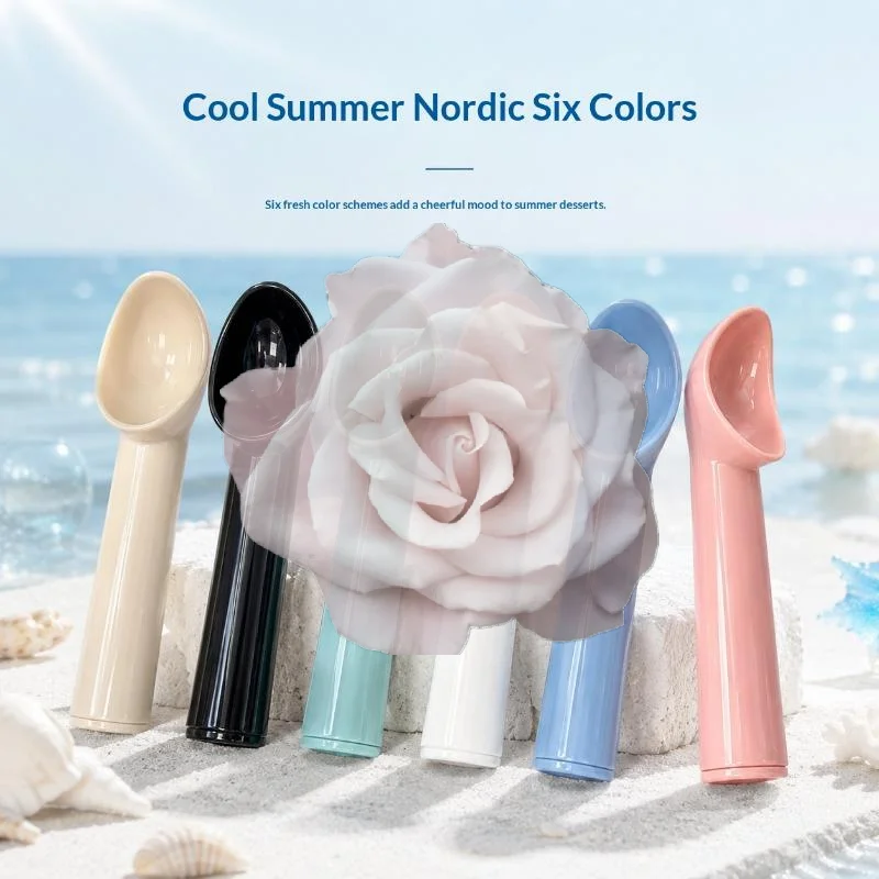 Popular Plastic Ice Cream Scoop With Ergonomic Non Slip Handle Multiple Pastel Colors For Kitchen Dessert Summer Parties