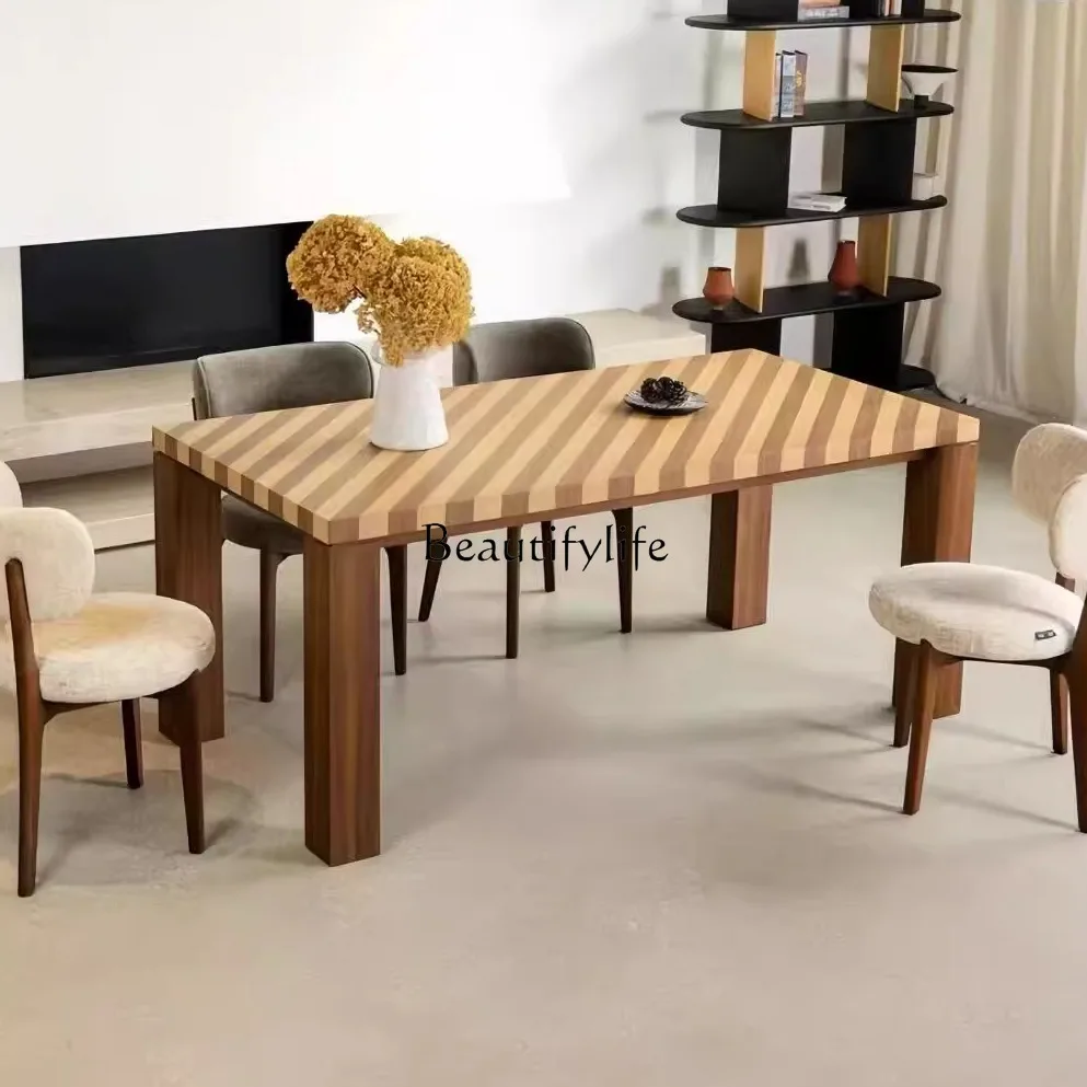 

French retro solid wood dining table rectangular table