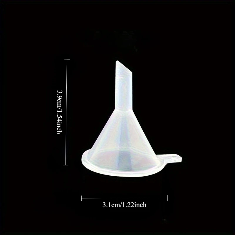 Small Funnel Mini Funnel Clear Plastic Funnels for Lab Bottles, Essential Oils, Perfumes, Spices, Sand Art, Powder Funnel