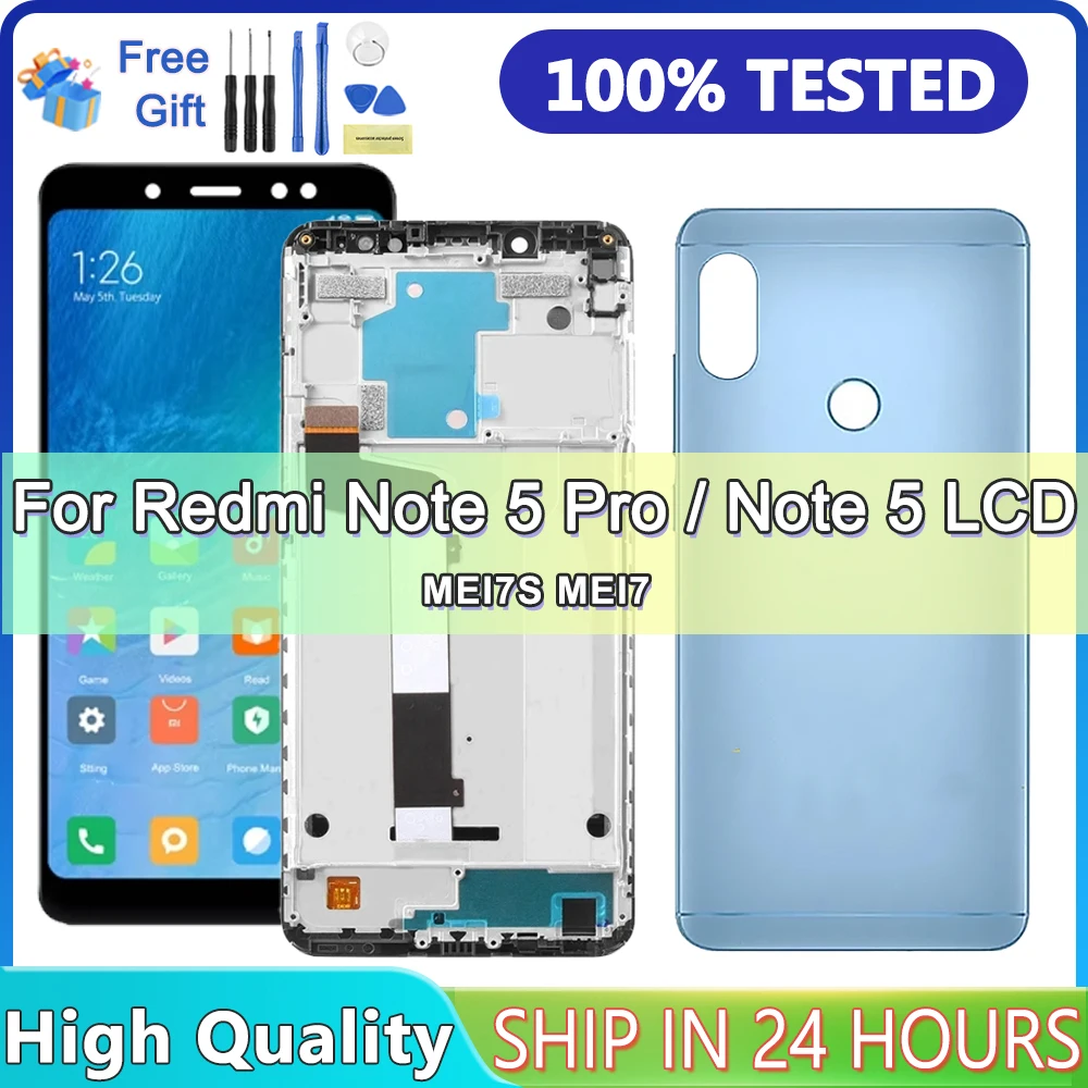 5.99\'\' AMOLED For Xiaomi Redmi Note 5 Lcd Display Digitizer Assembly With Frame For Redmi Note 5 Pro Display Repair Parts