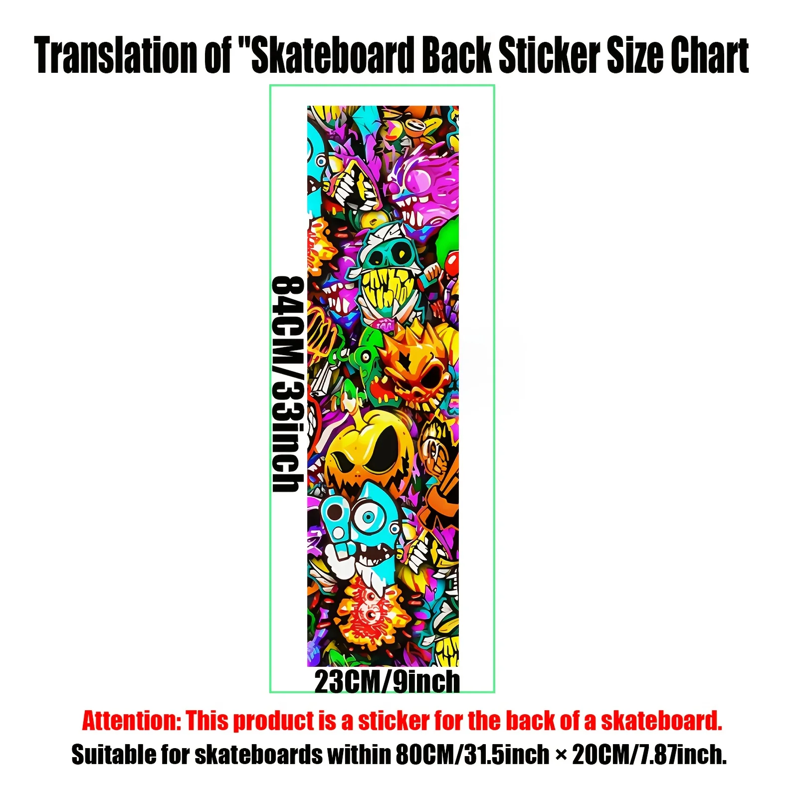 

1 piece of street punk style "cool cartoon graffiti" skateboard sticker - self-adhesive waterproof PVC decorative sticker