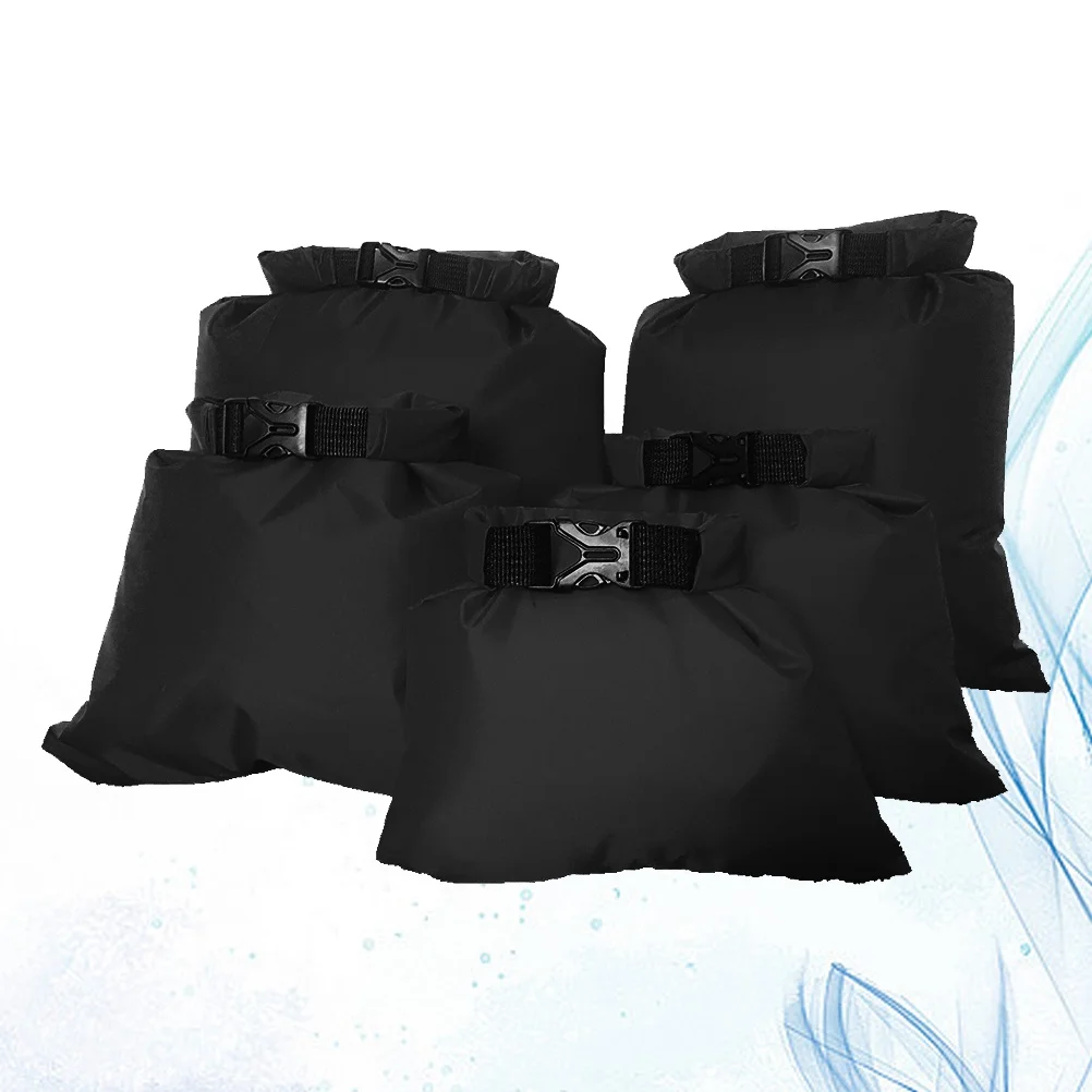 5 pcs Waterproof .5L 2.5L 3.5L 4.5L 6L Roll Top Closure Double Stitched For Camping Boating Kayaking Rafting Drifting