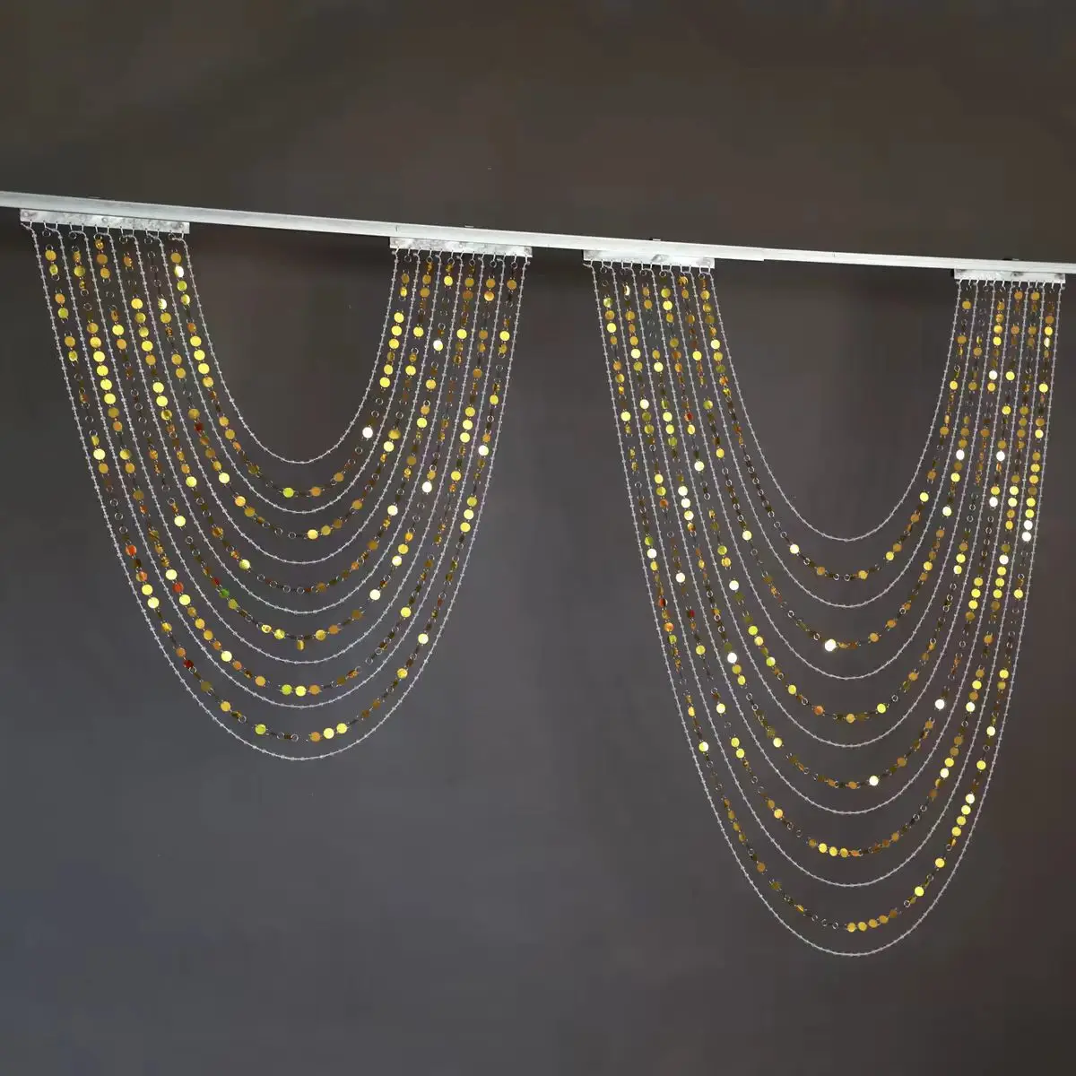 3pcs Crystal glitter Wedding Acrylic Bead Curtain for Drop Ceiling Hotel Banquet Hall Decor Arc Bead Curtain Accessories