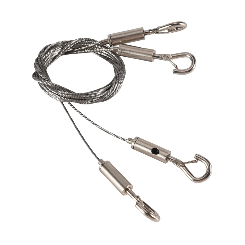 

-AT37 Adjustable Picture Hanging Wire Heavy Duty Supports - 2 Pack Hanging Hardware, 2M X1.5Mm Stainless Steel Wire Rope