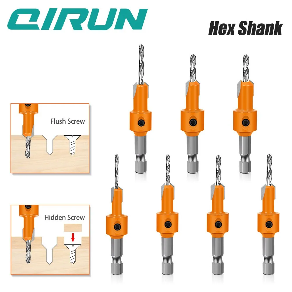 

Hexagonal shank woodworking countersunk head drill, hidden screw hole double-edged drilling countersunk head drill