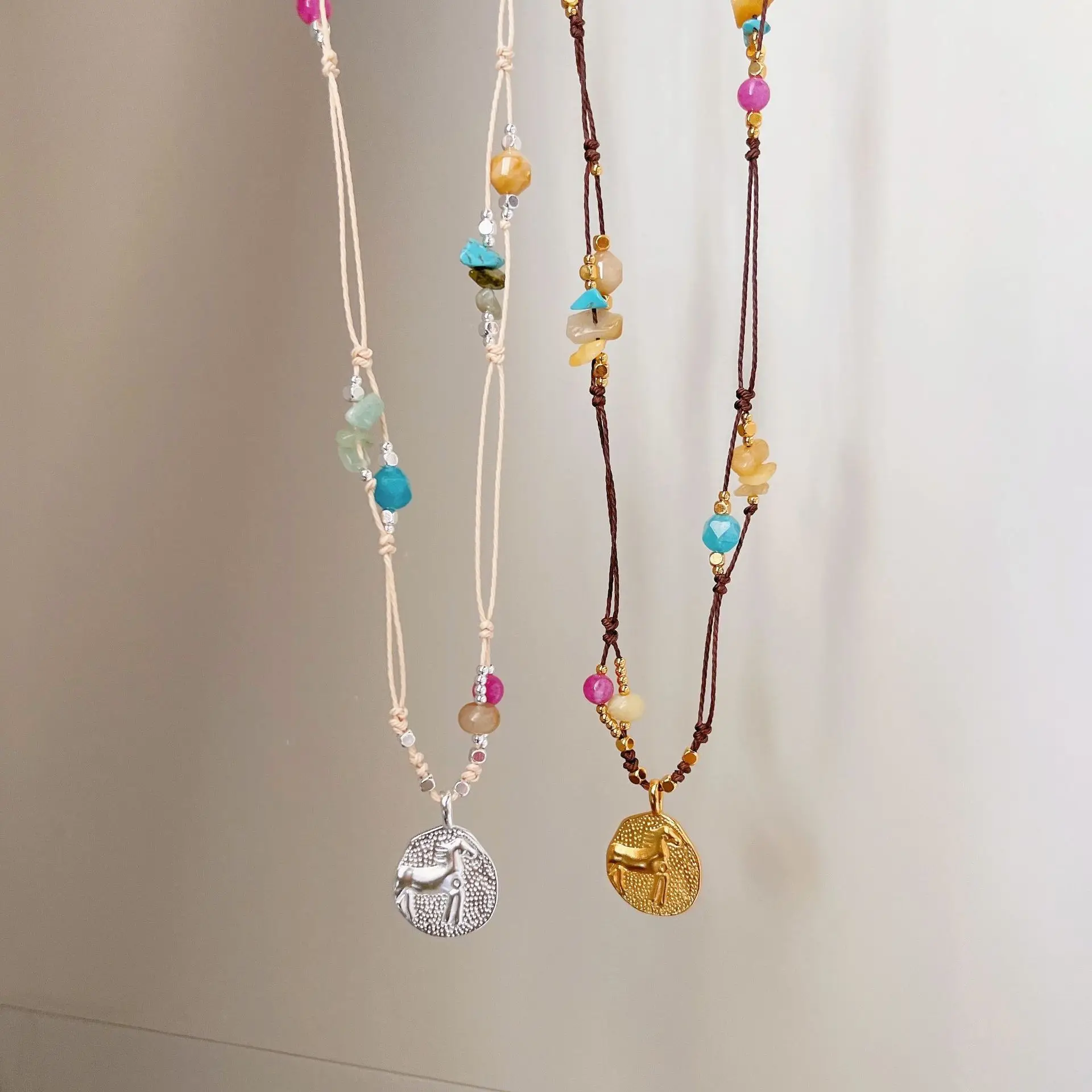 New Chinese Style Horse Pendant Necklace Women Luxury Exquisite Commuter Versatile Minimalist Jewelry