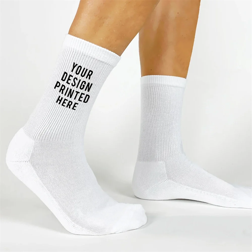 Custom Socks for Women, Add Your Own Custom Design or Text, Personalized Cotton Socks Sold by the Pair